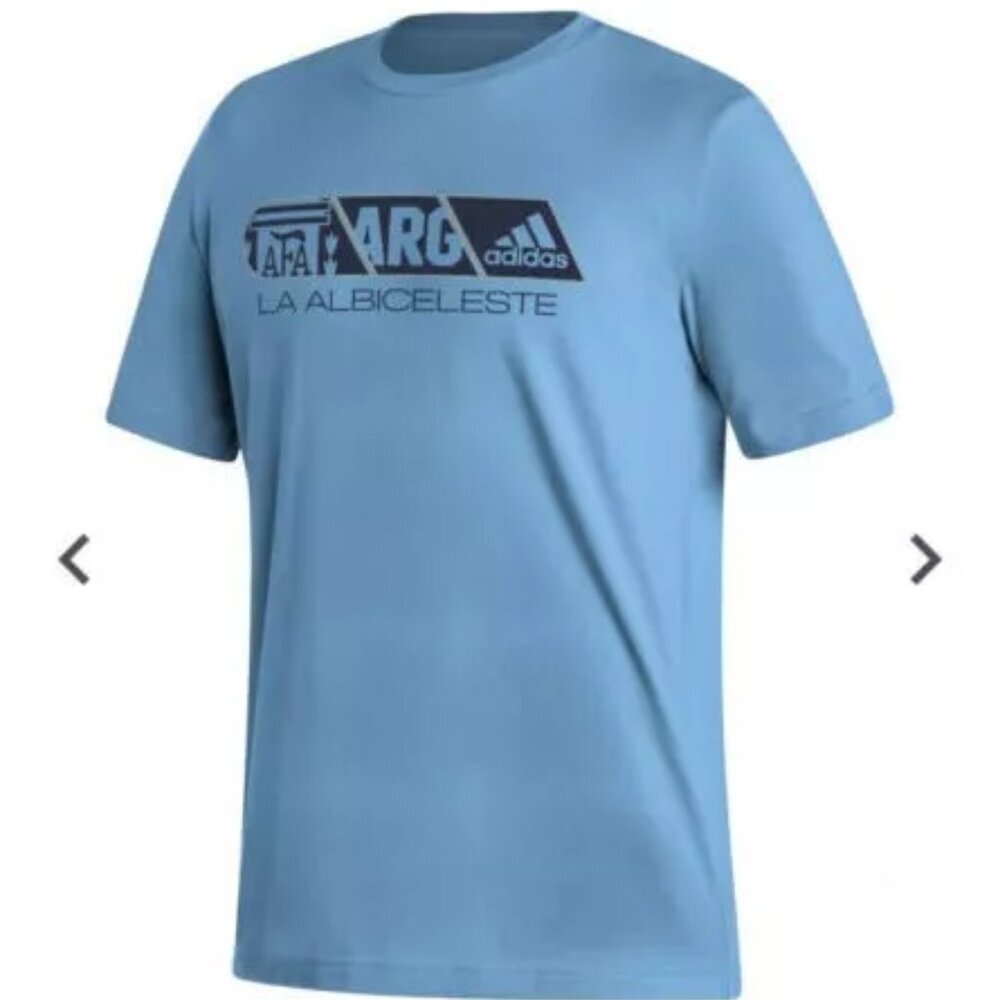 Adidas Argentina La Albiceleste T-Shirt Sz 2XL National Soccer Team Graphic Blue